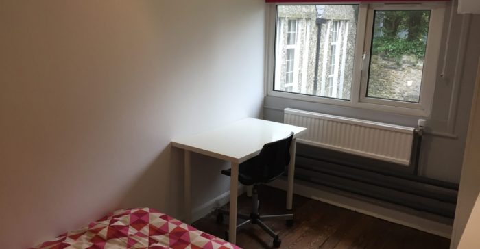 Princes Hall Double Room with 4ft Double bed and desk